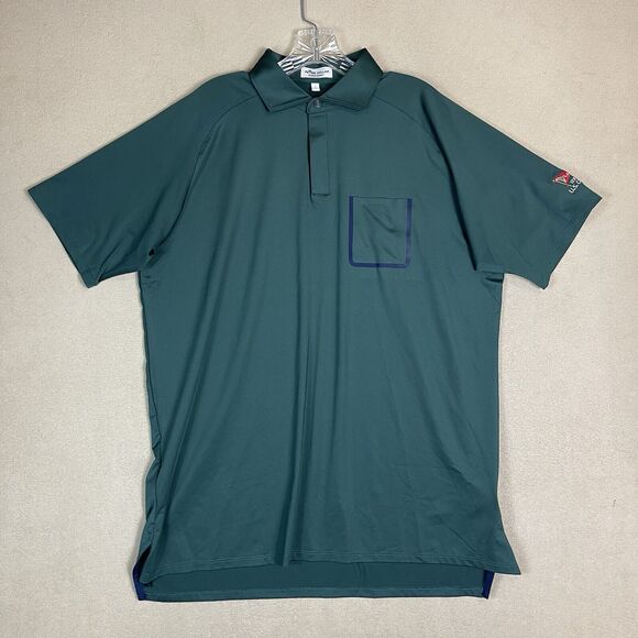 Peter Millar Shirt Mens Large Green Summer Comfort Golf Performance Polo US Open - Picture 1 of 12
